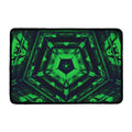 Dark Green Kaleidoscope Print Kitchen Mat