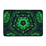 Dark Green Kaleidoscope Print Kitchen Mat