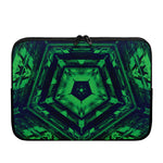 Dark Green Kaleidoscope Print Laptop Sleeve