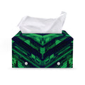 Dark Green Kaleidoscope Print Leather Tissue Box Cover