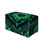 Dark Green Kaleidoscope Print Leather Tissue Box Cover
