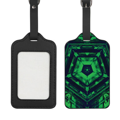 Dark Green Kaleidoscope Print Luggage Tag