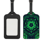 Dark Green Kaleidoscope Print Luggage Tag