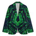 Dark Green Kaleidoscope Print Men's Blazer