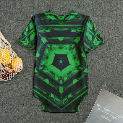 Dark Green Kaleidoscope Print Men's Bodysuit