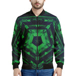 Dark Green Kaleidoscope Print Men's Bomber Jacket