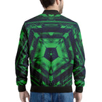 Dark Green Kaleidoscope Print Men's Bomber Jacket