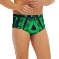 Dark Green Kaleidoscope Print Men's Briefs