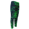 Dark Green Kaleidoscope Print Men's Compression Pants