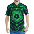 Dark Green Kaleidoscope Print Men's Polo Shirt