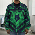 Dark Green Kaleidoscope Print Men's Shirt Jacket