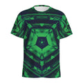 Dark Green Kaleidoscope Print Men's Athletic T-Shirt