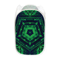 Dark Green Kaleidoscope Print Mesh Laundry Hamper