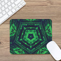 Dark Green Kaleidoscope Print Mouse Pad