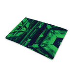 Dark Green Kaleidoscope Print Pet Cooling Mat Cover