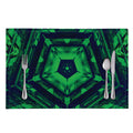 Dark Green Kaleidoscope Print Placemat