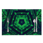 Dark Green Kaleidoscope Print Placemat