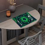 Dark Green Kaleidoscope Print Placemat