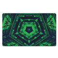 Dark Green Kaleidoscope Print Polyester Doormat