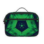 Dark Green Kaleidoscope Print Portable Lunch Bag