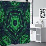 Dark Green Kaleidoscope Print Premium Shower Curtain
