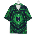 Dark Green Kaleidoscope Print Rayon Hawaiian Shirt