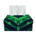 Dark Green Kaleidoscope Print Rectangle Tissue Box Cover