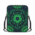 Dark Green Kaleidoscope Print Rectangular Crossbody Bag