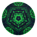 Dark Green Kaleidoscope Print Round Blanket
