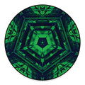 Dark Green Kaleidoscope Print Round Floor Mat