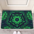 Dark Green Kaleidoscope Print Rubber Doormat