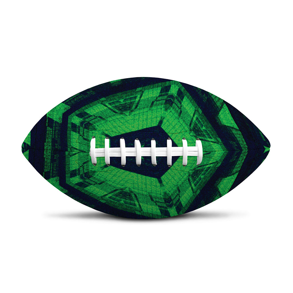 Dark Green Kaleidoscope Print Rugby Ball