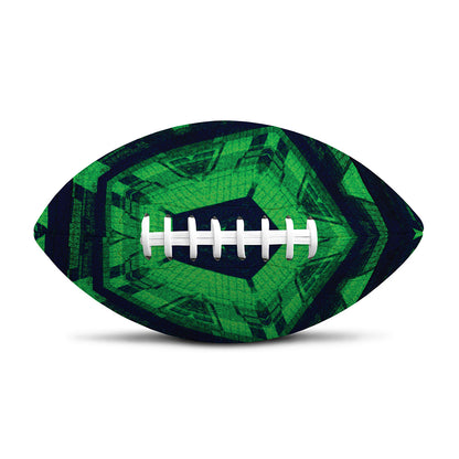 Dark Green Kaleidoscope Print Rugby Ball