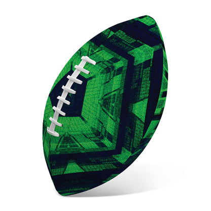 Dark Green Kaleidoscope Print Rugby Ball