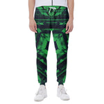 Dark Green Kaleidoscope Print Scuba Joggers