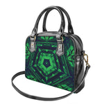 Dark Green Kaleidoscope Print Shoulder Handbag