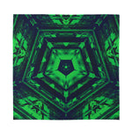 Dark Green Kaleidoscope Print Silk Bandana
