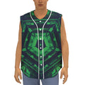 Dark Green Kaleidoscope Print Sleeveless Baseball Jersey