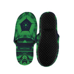 Dark Green Kaleidoscope Print Slippers