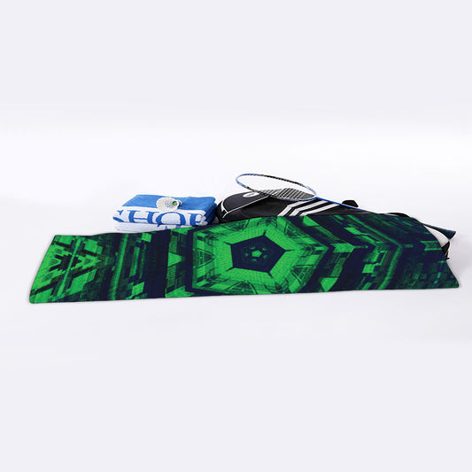 Dark Green Kaleidoscope Print Sports Towel