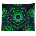 Dark Green Kaleidoscope Print Tapestry