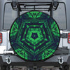 Dark Green Kaleidoscope Print Tire Cover