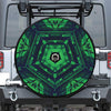 Dark Green Kaleidoscope Print Tire Cover With Camera Hole