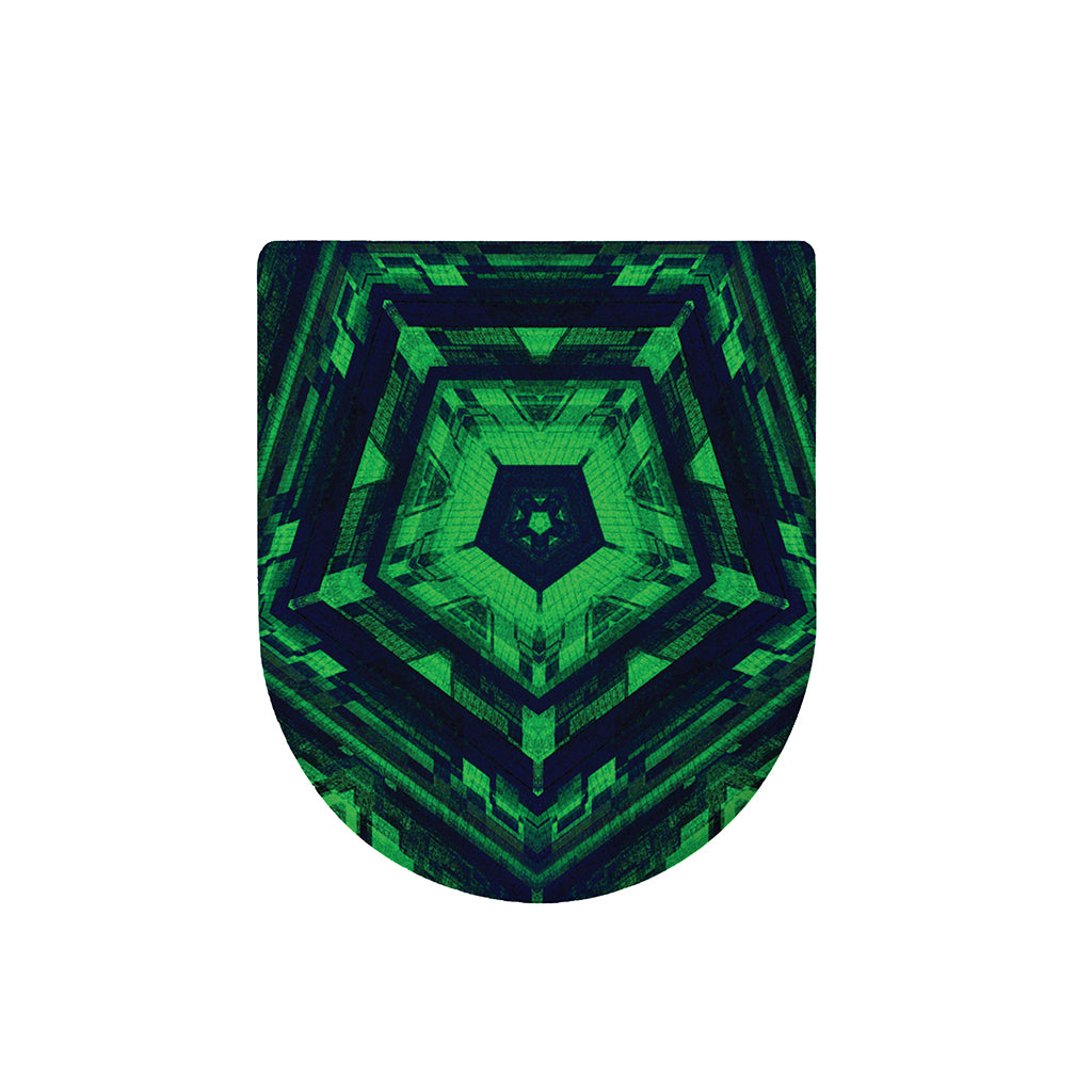 Dark Green Kaleidoscope Print Toilet Lid Cover