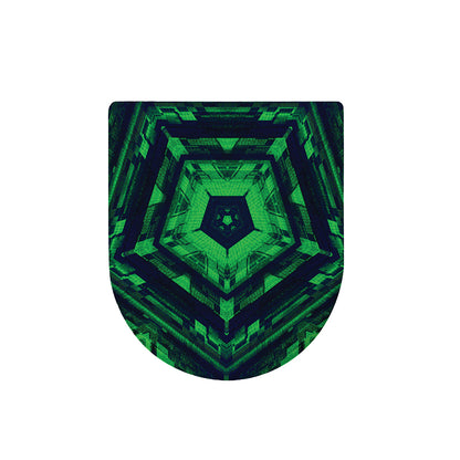 Dark Green Kaleidoscope Print Toilet Lid Cover