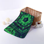 Dark Green Kaleidoscope Print Towel