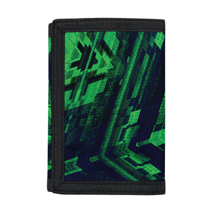 Dark Green Kaleidoscope Print Trifold Wallet