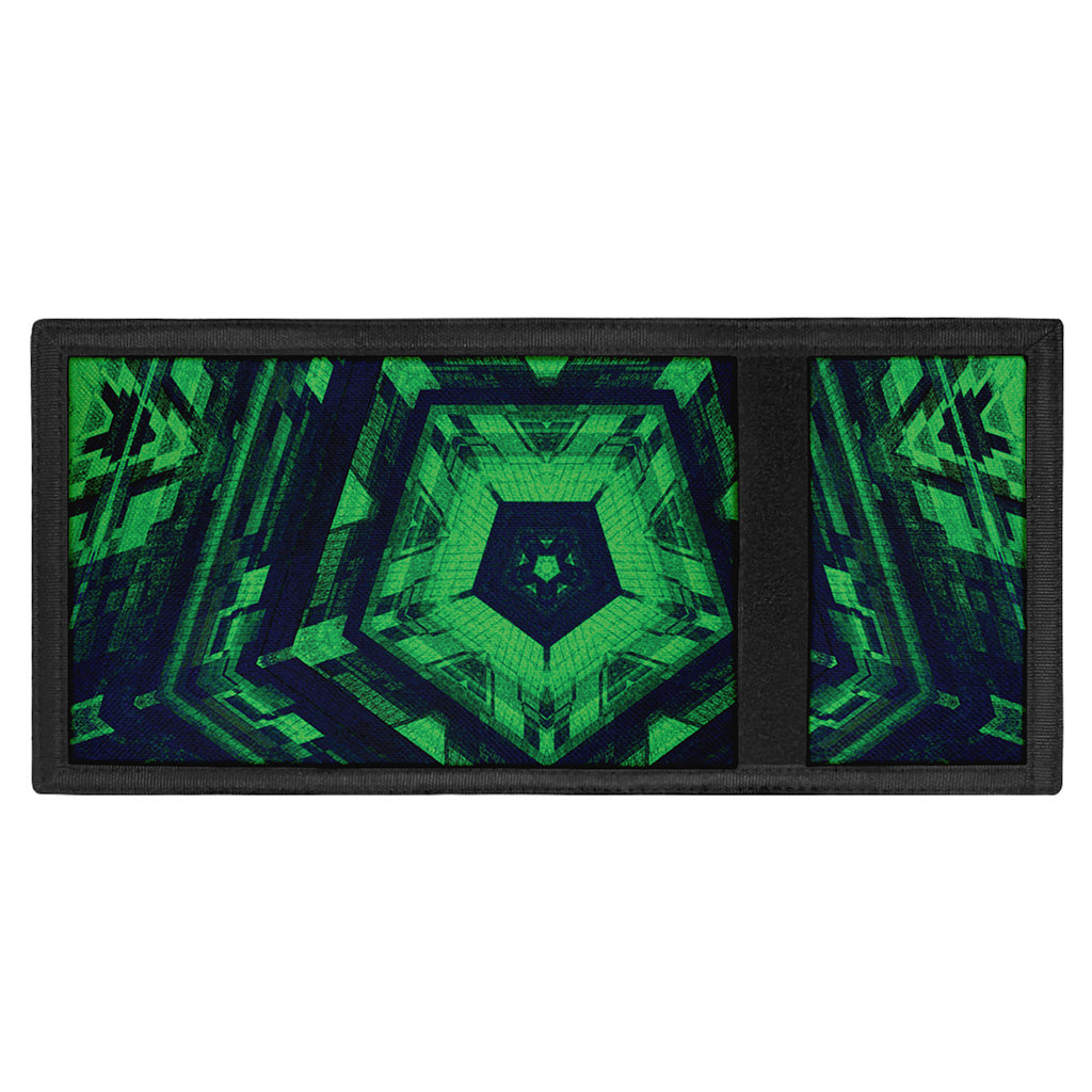 Dark Green Kaleidoscope Print Trifold Wallet