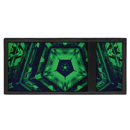 Dark Green Kaleidoscope Print Trifold Wallet