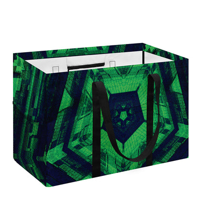 Dark Green Kaleidoscope Print Utility Tote Bag